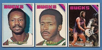 1975 76 TOPPS 53 MICKEY DAVIS NM107 JIM PRICE NM 72 CORNELL WARNER NM