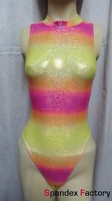 New Shiny Colorful High Neck Hydrasuit Style Swimsuit for Women size