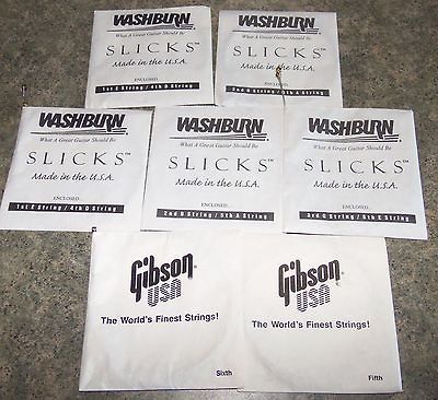 Lot 7 Metal Guitar Strings WASHBURN SLICKS & GIBSON