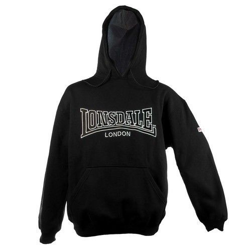 New Blk LONSDALE Acton Logo Hooded Sweatshirt Hoodie Skinhead Punk