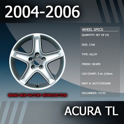  2006 Acura TL Factory 17 Rims Wheels Set of 4 (Fits 2006 Acura TL