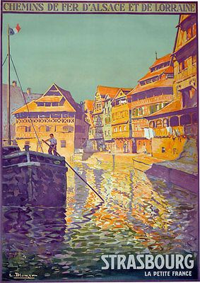 TA50 Vintage French Strasbourg France Travel Poster Print A2 A3