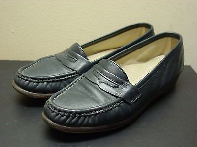 SAS TRIPAD COMFORT Navy Blue Leather Loafers Flats size 8N 8 N Narrow