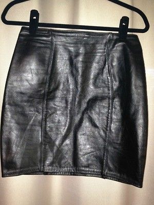 Stormy Black Sexy Leather Womans Skirt SZ L ~ Made in USA