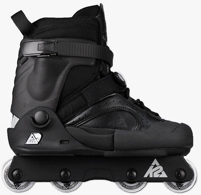 K2 Fatty Pro ALL BLACK Aggressive Skates SIZE 8 (Free Wax & Free DVD)