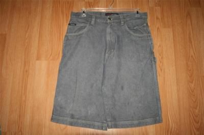 34 x 14 Fubu gray / blue 100% cotton mens denim carpenter jeans
