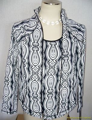 NWT Christine Alexander Spa Jacket M Swarovsky Crystals Zip Front