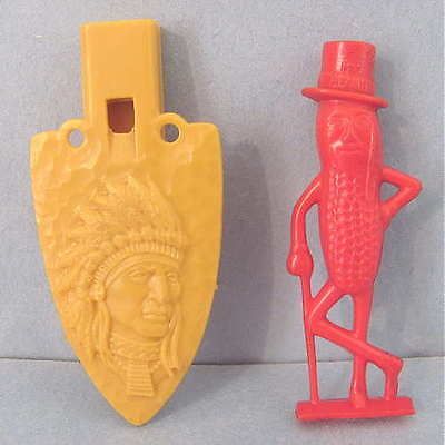 Vintage Advertising Plastic WHISTLE Mr Peanut PF Flyers Shoes