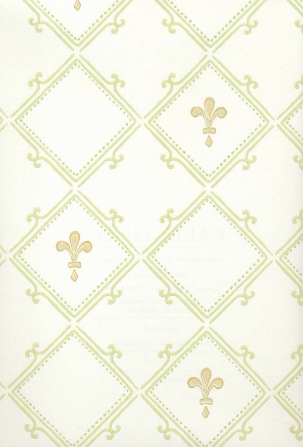 WALLPAPER SAMPLE Carey Lind Fleur de Lis Tile Pattern