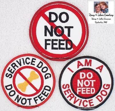 SERVICE DOG DO NOT FEED PATCH 3 INCH assistance