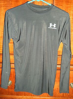 UNDER ARMOUR Black L/S Compression Shirt Heat Gear Thin Type sz L Boys