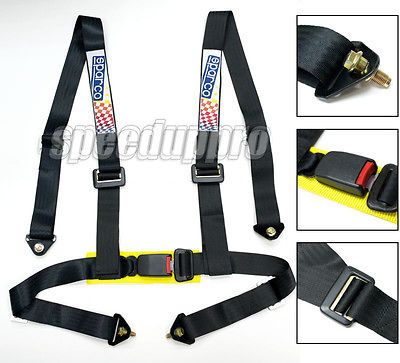 Point Racing Sport Harness Seat Belt Bolt In BLACK