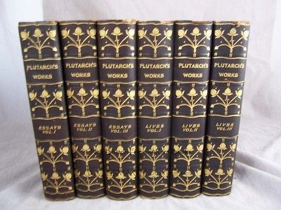 THE COMPLETE WORKS OF PLUTARCH 1920 ​Complete 6 Vol. Set  Leather