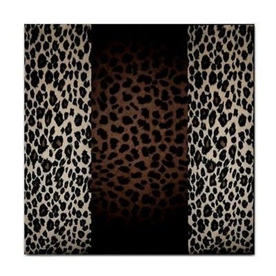 LEOPARD ANIMAL PRINT CERAMIC FEATURE TILE OR COASTER KITCHEN DINING