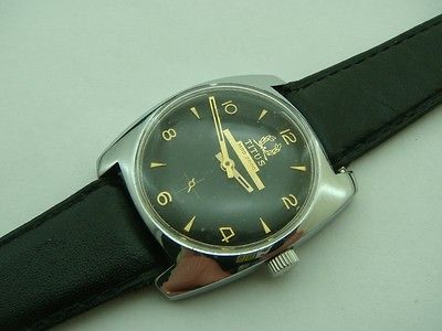 Vintage titus mod 2000 black dial wrist watch