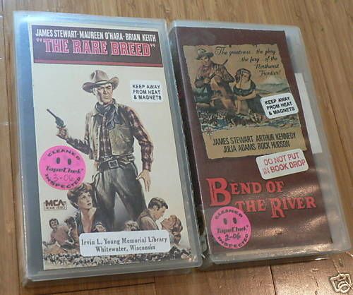 Lot of 2 James Stewart VHS Westerns Video Rare Breed