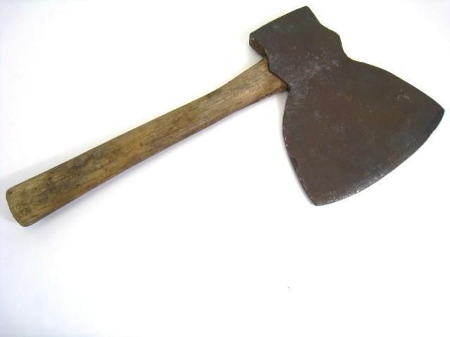 Primitive Pennsylvania Broad Axe Hand Forged Iron Vintage PA Tool