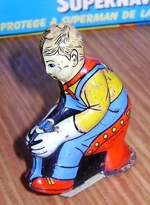 Vintage farmer man driver Tin Lithograph Bulldozer/Trac tor toy part