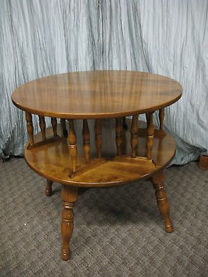 Vintage Ethan Allen Heirloom Revolving Drum End Side Table Lazy Susan