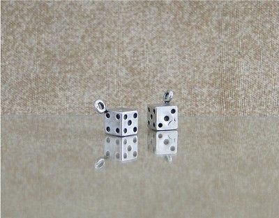 Vintage Solid Sterling Silver 3D Dice Gambling Board Game Bracelet