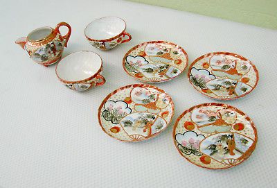 Antique Japanese Porcelain Tea Set Translucent Unique