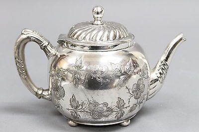 ANTIQUE WILLIAM ROGERS HARTFORD QUADRUPLE PLATE TEAPOT #1201