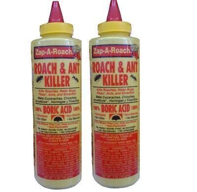 New (2) Cans 100% Boric Acid Roach Ant Water Bug Fleas Killer Catch