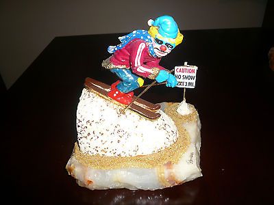 RON LEE CLOWN SCULPTURE CAUTION, NO SNOW DOWNHILL SKIING #438 7