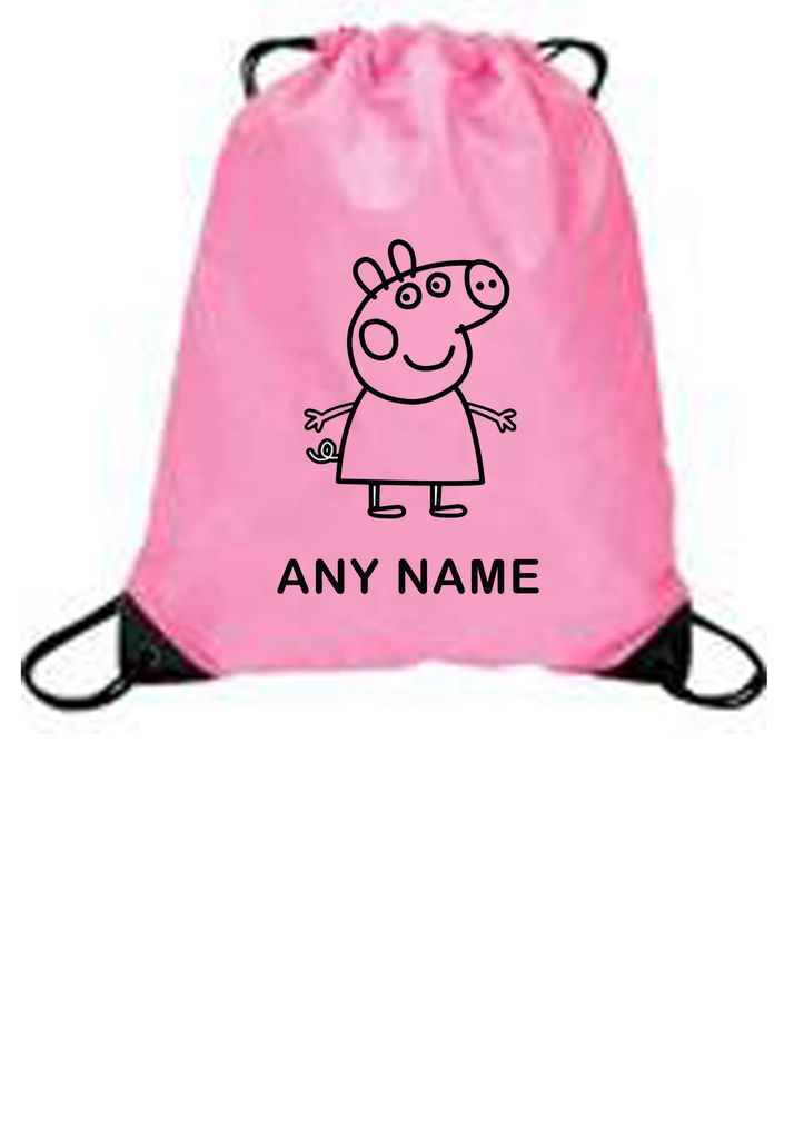 PIG PERSONALISED DRAWSTRING BAG P.E/DANCE SCHOOL BAG **FREE P&P