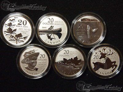 2011 2012 Silver $20 for 20 Maple Canoe Polar Bear Queen Penny Queen