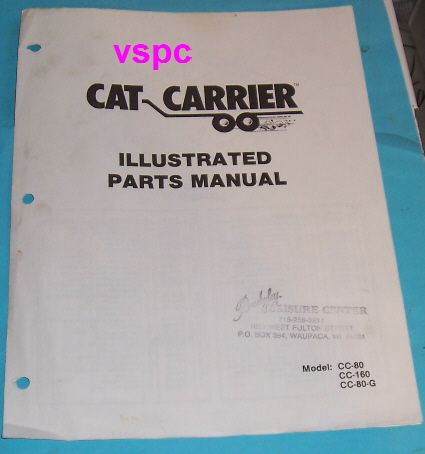 ARCTIC CAT CAT CARRIER TRAILERS PARTS MANUAL CC 80/160