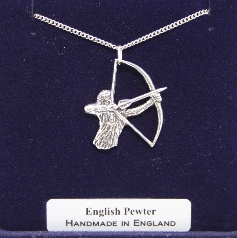 Archery Lovers Necklace in Fine English Pewter, Handmade, Gift Boxed