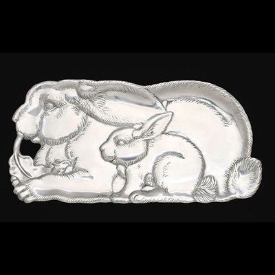 ARTHUR COURT BUNNY RABBIT TRAY/PLATTER NIB MINT 9 X 18