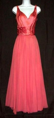 ELEGANT 1940s 1950s EVENING GOWN GINGER ROGERS FRED ASTAIRE STYLE