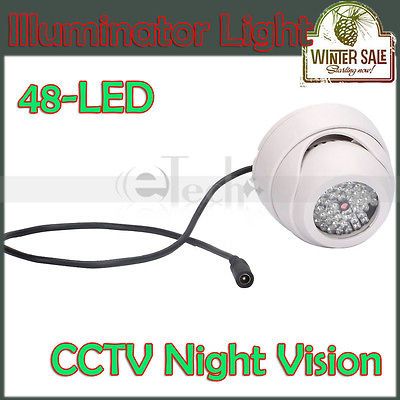 48 LED Dome illuminator light CCTV IR Infrared Night Vision White