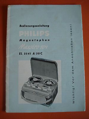 Maestro 104 magnetic tape recorder old instruction booklet 1960