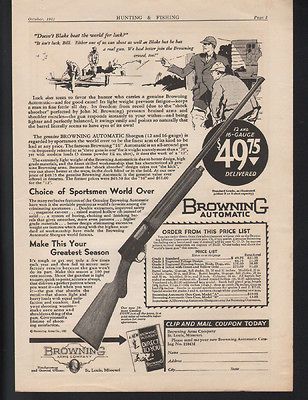 1931 BROWNING AUTOMATIC SPORT HUNT ST. LOUIS OUTDOOR SHOTGUN GAUGE