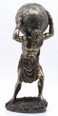 ATLAS BEARING GLOBE STATUE FIGURINE PRIMORDIAL TITAN GAIA & OURANOS