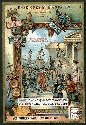 Ancient Roman Flags And Standards c1905 Card