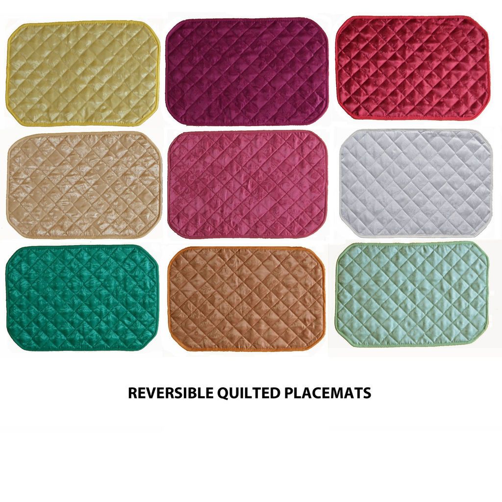 REVERSIBLE Quilted Damask Placemats 11 x 17 9 Colors GREAT SHIPPING