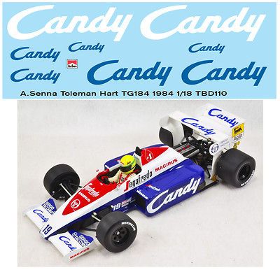 CANDY TOLEMAN HART TG184 1984 AYRTON SENNA DECALS TBDECALS TBD110