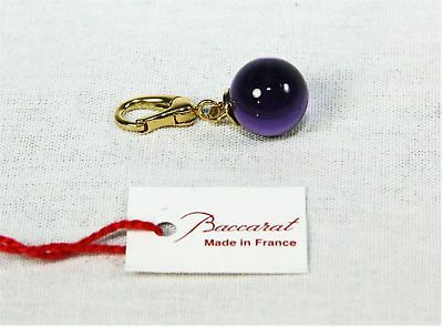 BACCARAT 18K GOLD BULLES VIOLET CHARM PENDANT NEW