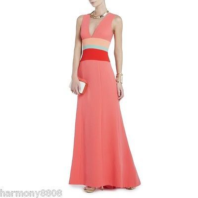 2013 NWT $398 BCBG MAX AZRIA LIZETTE Sleeveless Colorblocked V NECK