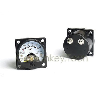 2PCS Millivoltmeter Panel Meter DC100mV For Tube Audio Amplifier HiFi