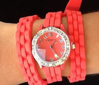 Triple Band wrap around Crystal Face Watch in vibrant colors. In USA