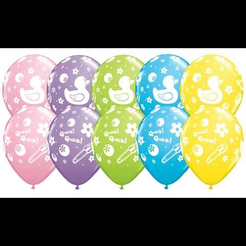 RUBBER DUCKY 11 BALLOONS BABY SHOWER BIRTH ANNOUNCE