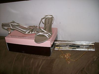 BANDOLINO SZ 9 IVORY STUDDED HIGH HEEL SANDALS JESSIC A MCCLINTOCK