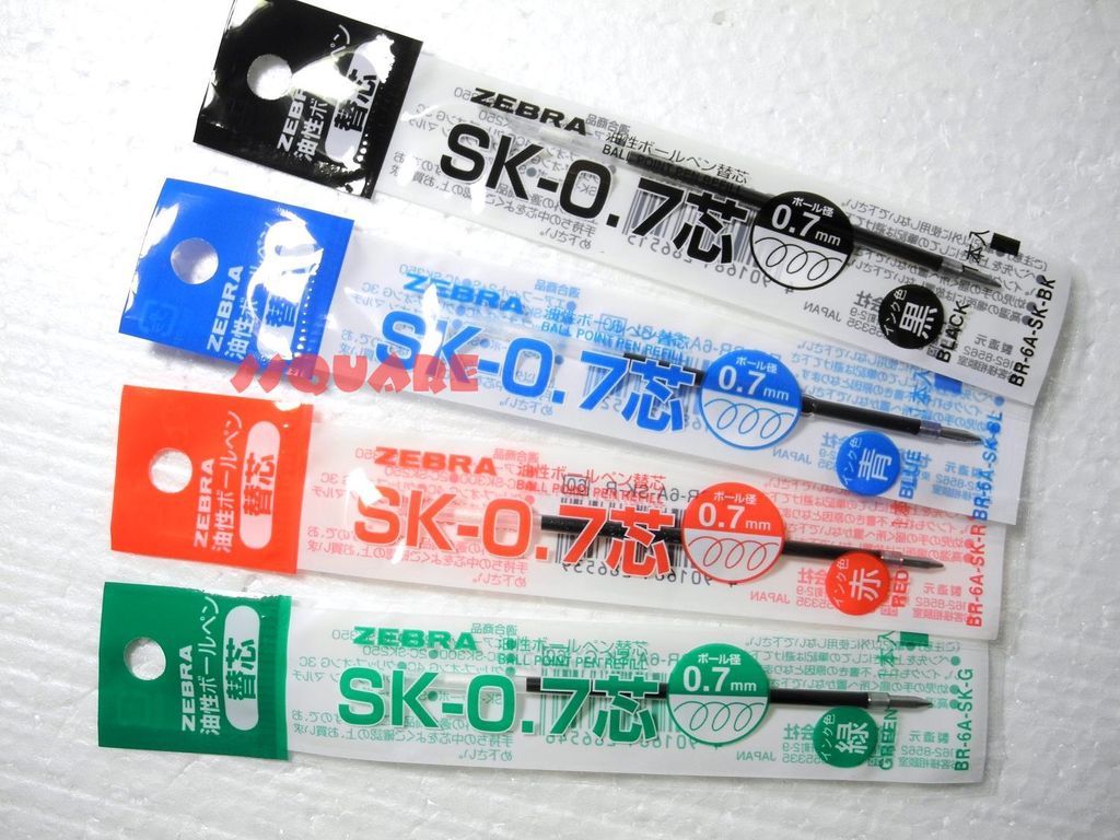 SK 0.7 0.7mm Multi Function pen Ballpoint Refills (3 of each color