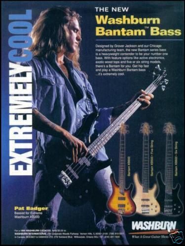 EXTREME PAT BADGER FOR THE WASHBURN XB200 BANTAM BASS GUITAR SERIES