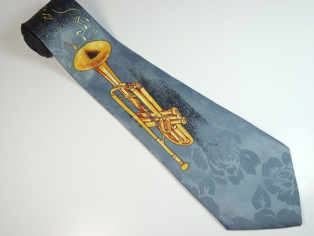 Trumpet Musical Instrument Music Musician Band Jazz Blues Neck Tie